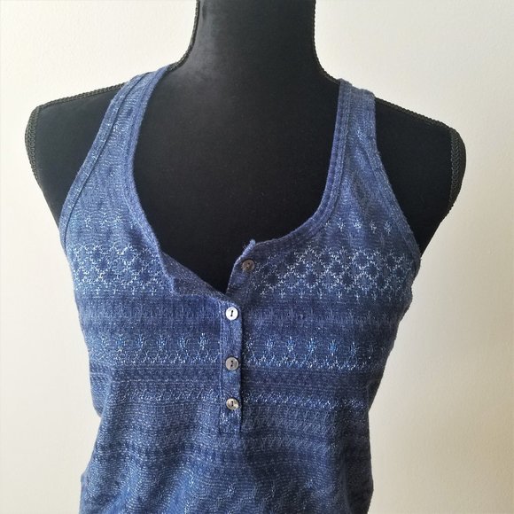 Blue Razor Back Tank Top - Picture 3 of 5